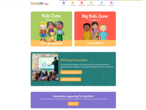 Image of homepage of Fire Safe Kid
